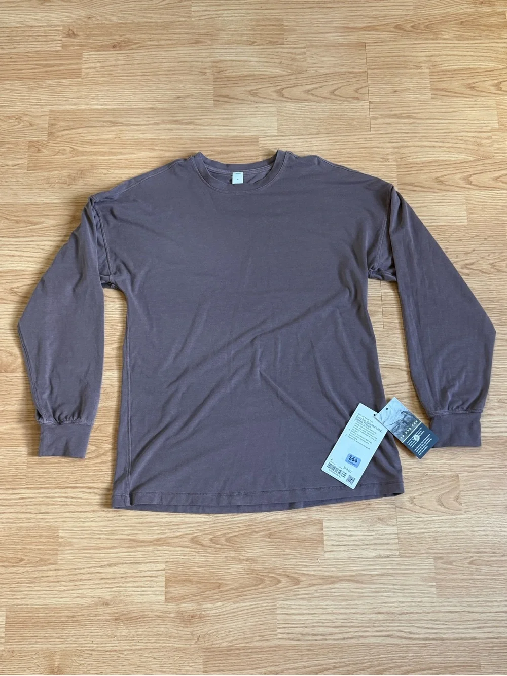lululemon Easy Set Relaxed Long Sleeve Tee in Dilute Wash Twig